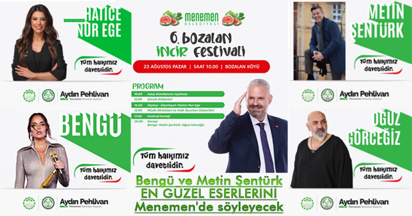 Bengü ve Metin Şentürk, en güzel eserlerini Menemen'de söyleyecek