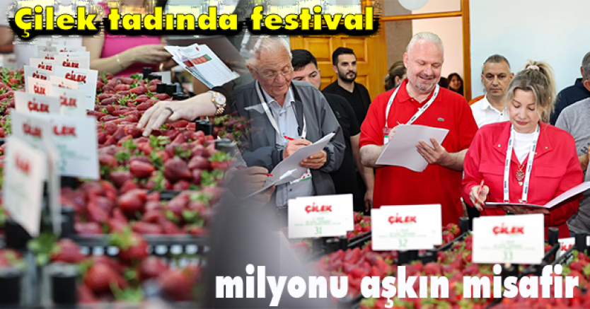 Çilek tadında festival, milyonu aşkın misafir ağırladı.