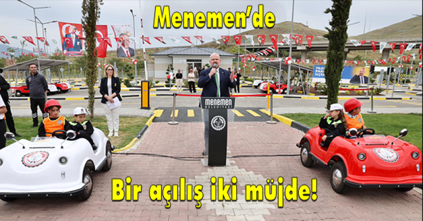 Menemen'de çocuklar için trafik eğitim parkuru açıldı