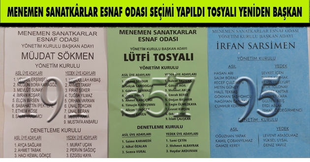 SANATKARLAR ESNAF ODASI SEÇİMLERİNİ YEŞİL LİSTE KAZANDI