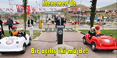 Menemen'de çocuklar için trafik eğitim parkuru açıldı